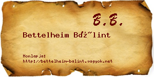 Bettelheim Bálint névjegykártya